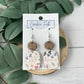 Rectangle Round Earrings - Floral Whimsy