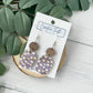 Rectangle Round Earrings - Lilac Dot