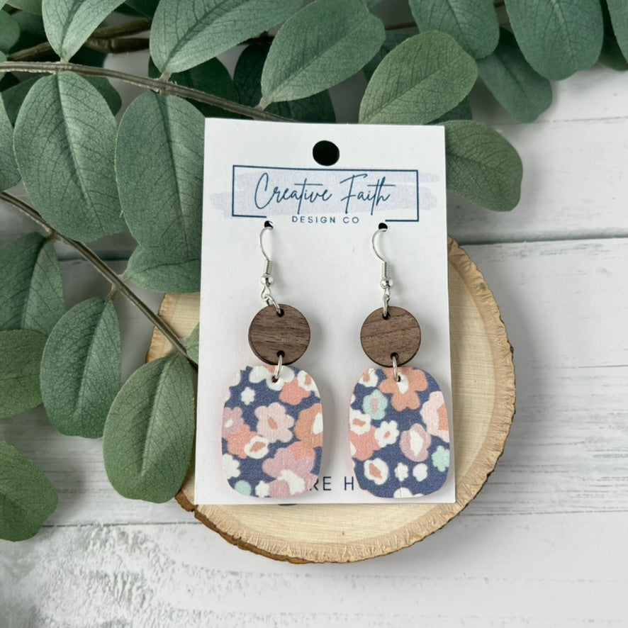 Rectangle Round Earrings - Wallflowers