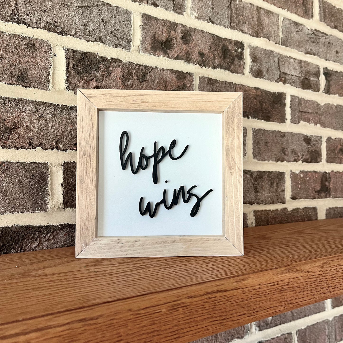 hope wins 3D mini wood sign