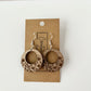 Wildflowers engraved wood earrings