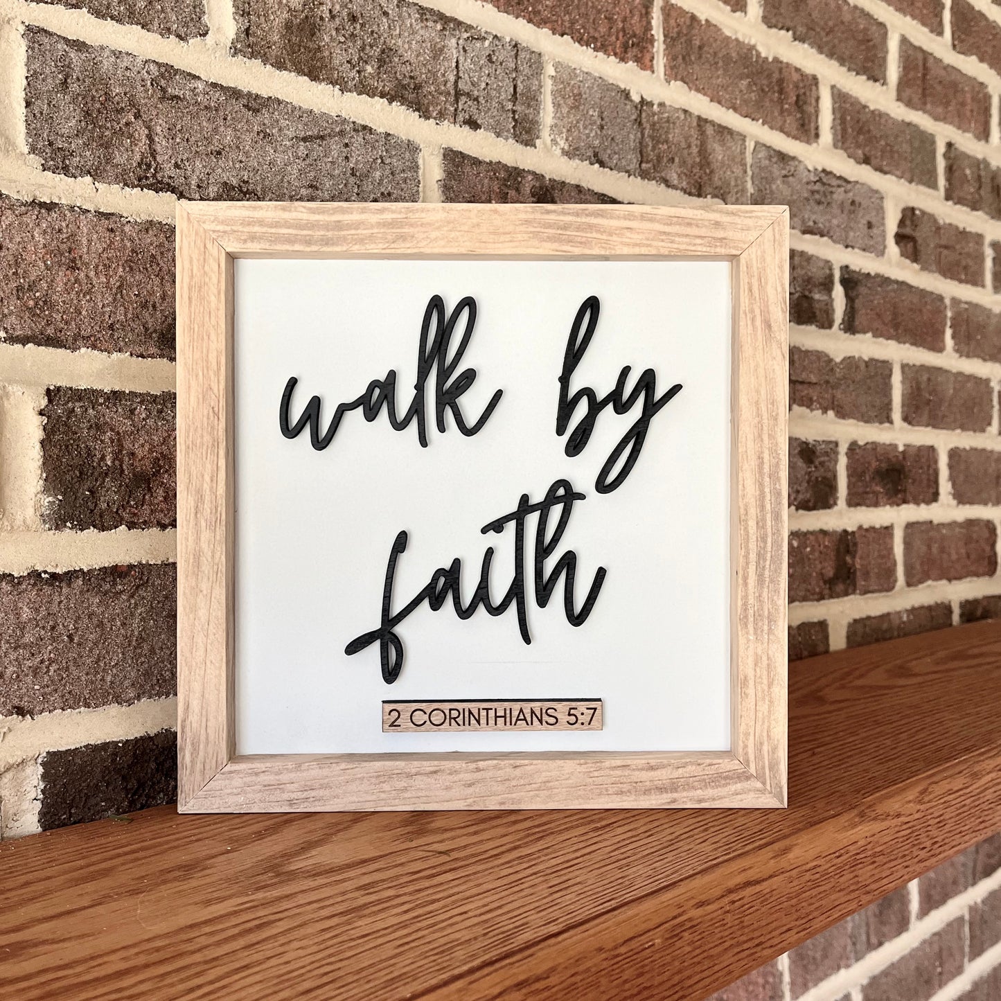 walk by faith 3D wood sign