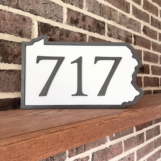 Area Code/Zip Code Pennsylvania 3D wood sign
