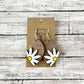 daisy flower 3d wood earrings