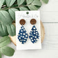 leather earrings, wood earrings, polka dot earrings, nickel free, lightweight dangle earrings, valentines day gift for her, boho earrings
