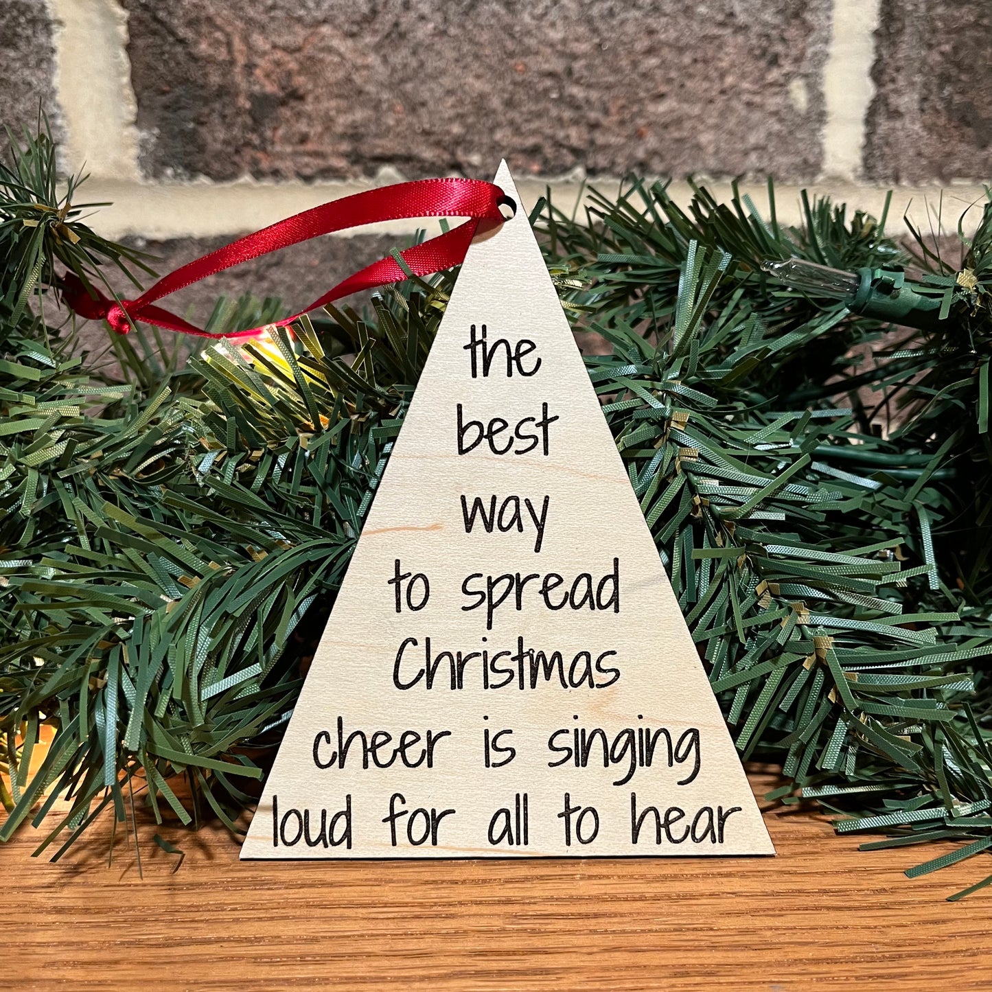 Wood Christmas Ornament - Christmas cheer